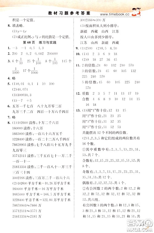 2020年小学创新一点通数学六年级下册苏教版参考答案