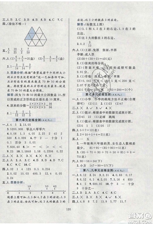 2020年小学教材全练四年级数学下册冀教版答案