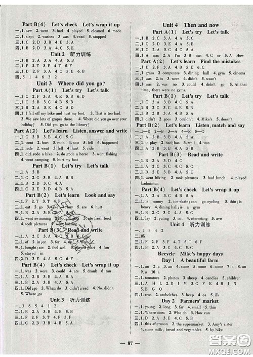 江西教育出版社2020春季名师测控六年级英语下册人教版答案