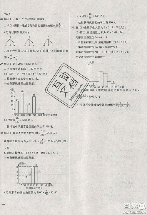 2020年全练中考总复习数学哈尔滨市专版答案