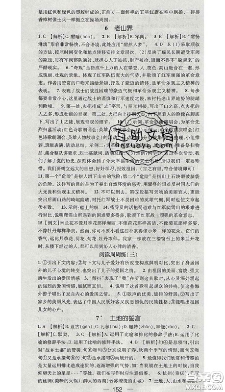 江西教育出版社2020春季名师测控七年级语文下册人教版答案 江西教育出版社2020春季名师测控七年级语文下册人教版答案