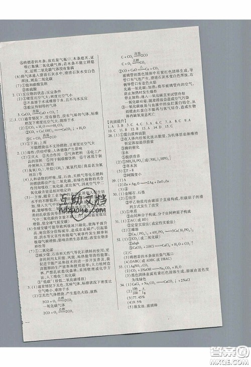 2020年全练中考总复习化学哈尔滨市专版答案 2020年全练中考总复习化学哈尔滨市专版答案