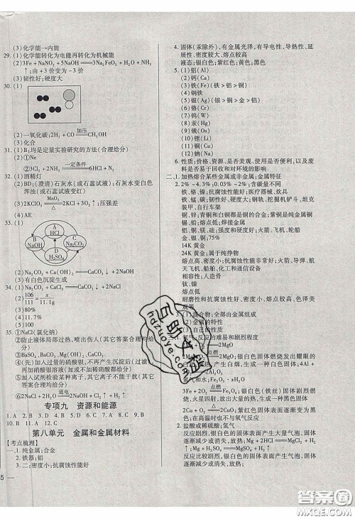 2020年全练中考总复习化学哈尔滨市专版答案 2020年全练中考总复习化学哈尔滨市专版答案