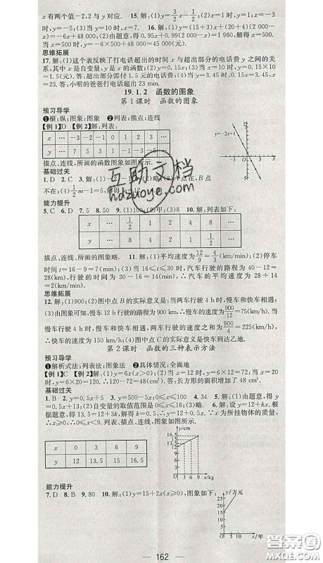 江西教育出版社2020春季名师测控八年级数学下册人教版答案