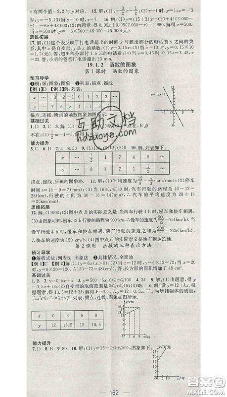 江西教育出版社2020春季名师测控八年级数学下册人教版答案
