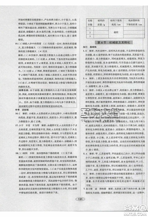 2020年中学教材全练八年级物理下册人教版答案 2020年中学教材全练八年级物理下册人教版答案