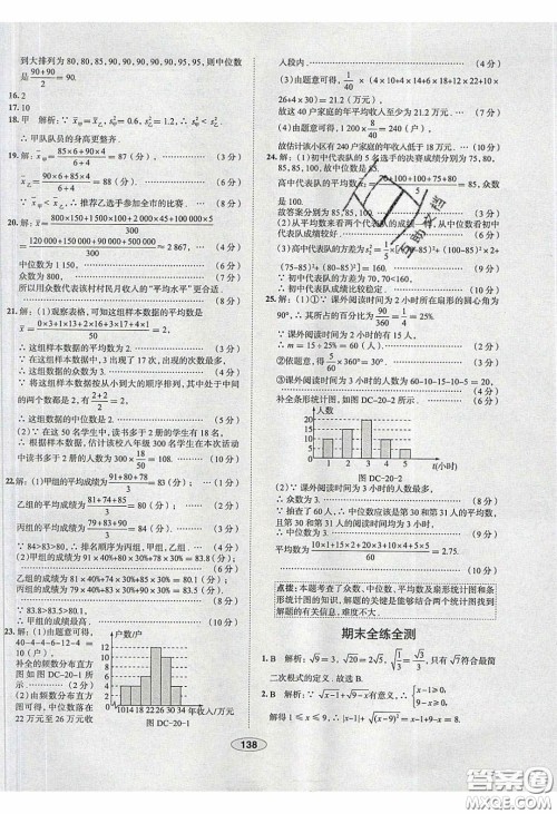 2020年中学教材全练八年级数学下册人教版答案 2020年中学教材全练八年级数学下册人教版答案