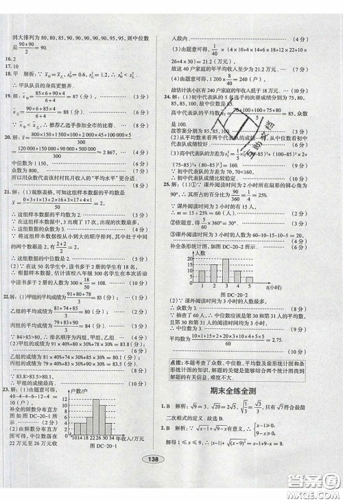 2020年中学教材全练八年级数学下册人教版答案