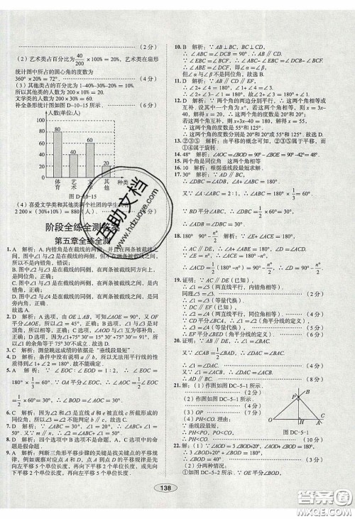 2020年中学教材全练七年级数学下册人教版天津专用答案