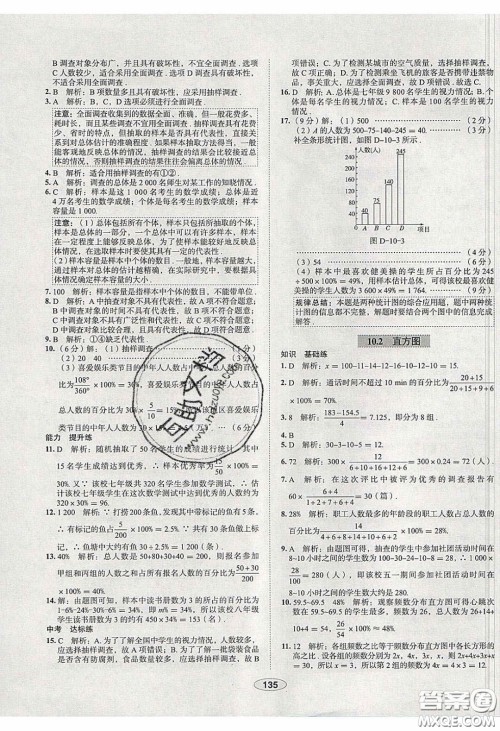 2020年中学教材全练七年级数学下册人教版天津专用答案