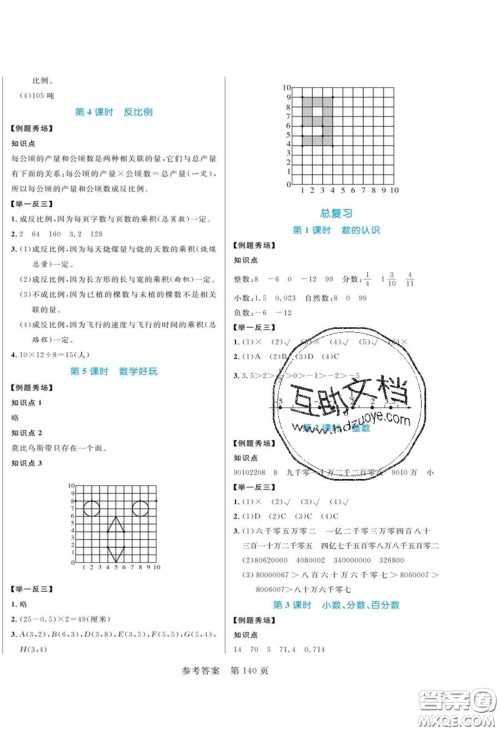 2020年黄冈名师天天练六年级数学下册北师大版答案