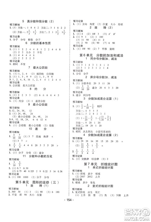 2020年课时学练测学生用书数学五年级下册人教版参考答案 2020年课时学练测学生用书数学五年级下册人教版参考答案