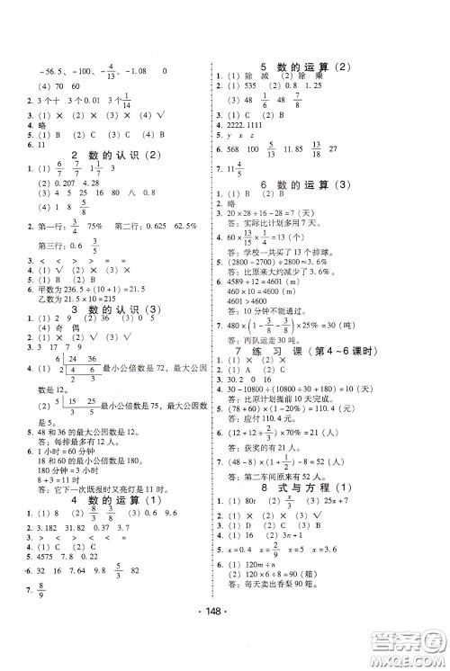 2020年课时学练测学生用书数学六年级下册人教版参考答案 2020年课时学练测学生用书数学六年级下册人教版参考答案