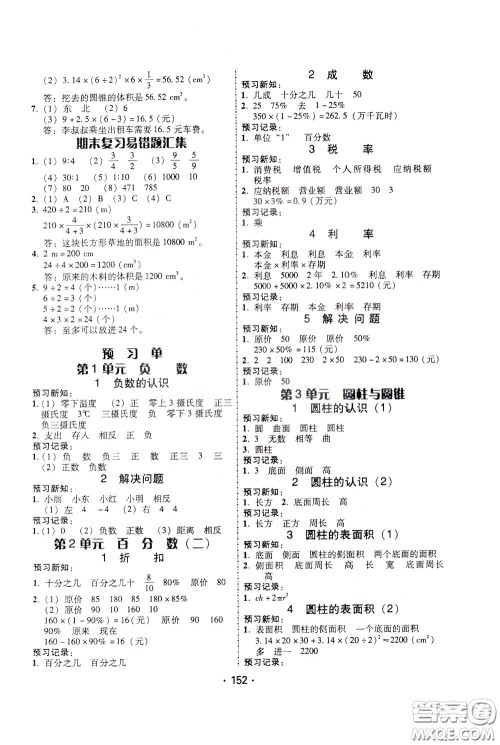 2020年课时学练测学生用书数学六年级下册人教版参考答案 2020年课时学练测学生用书数学六年级下册人教版参考答案