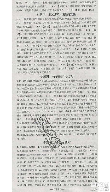 江西教育出版社2020春季名师测控九年级语文下册人教版答案