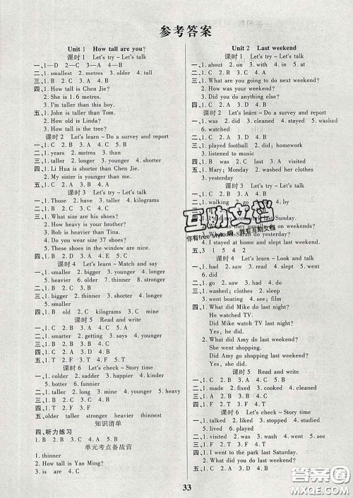 沈阳出版社2020新版优秀三好生六年级英语下册人教版答案 沈阳出版社2020新版优秀三好生六年级英语下册人教版答案