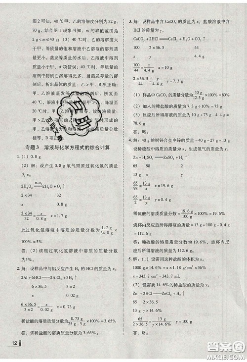 2020年辽宁作业分层培优学案九年级化学下册科粤版答案