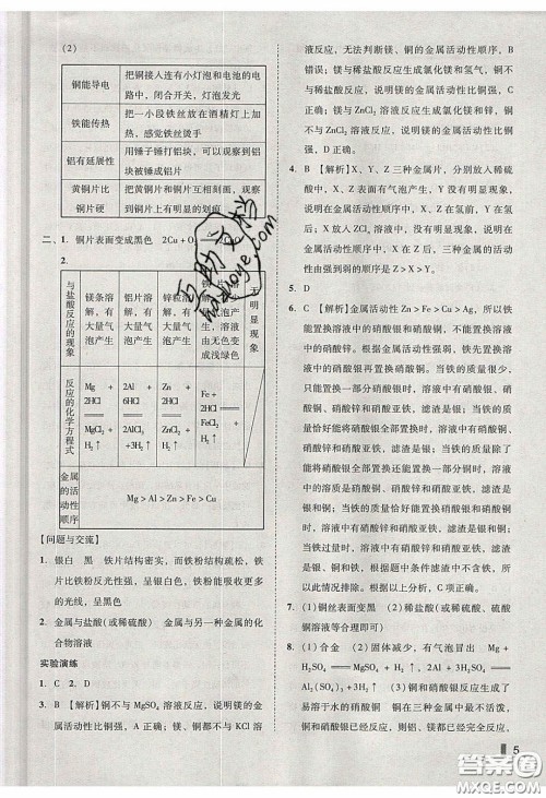 2020年辽宁作业分层培优学案九年级化学下册人教版答案 2020年辽宁作业分层培优学案九年级化学下册人教版答案