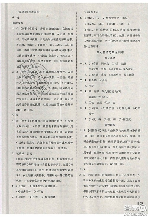 2020年辽宁作业分层培优学案九年级化学下册人教版答案 2020年辽宁作业分层培优学案九年级化学下册人教版答案