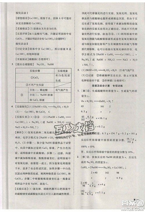 2020年辽宁作业分层培优学案九年级化学下册人教版答案