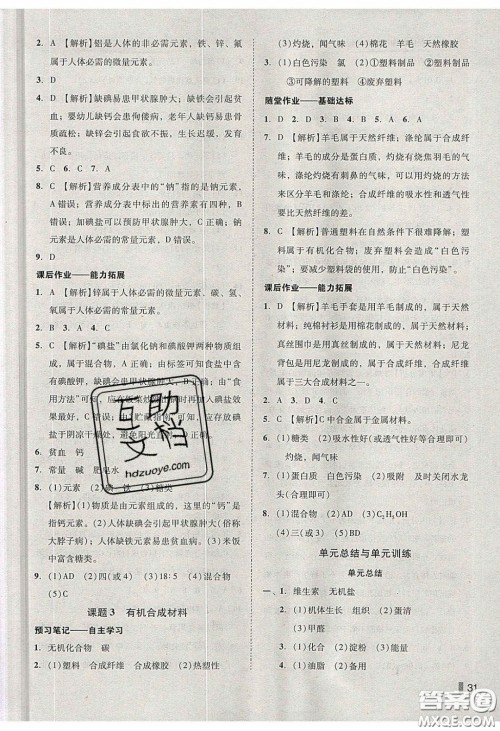 2020年辽宁作业分层培优学案九年级化学下册人教版答案 2020年辽宁作业分层培优学案九年级化学下册人教版答案