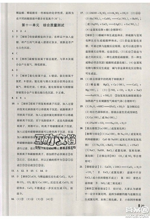 2020年辽宁作业分层培优学案九年级化学下册人教版答案 2020年辽宁作业分层培优学案九年级化学下册人教版答案