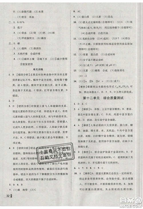2020年辽宁作业分层培优学案九年级化学下册人教版答案 2020年辽宁作业分层培优学案九年级化学下册人教版答案
