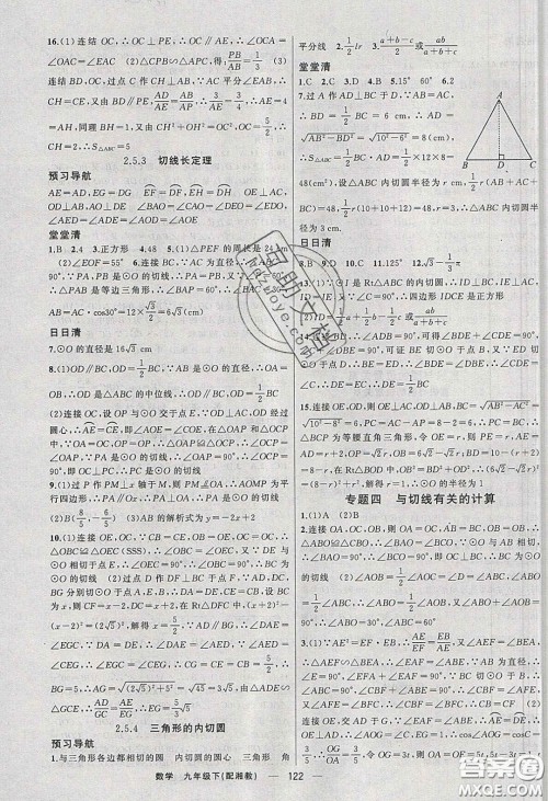 2020年四清导航九年级数学下册湘教版答案