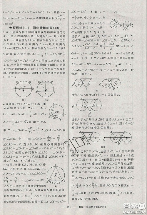 2020年四清导航九年级数学下册沪科版答案