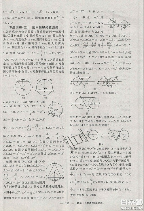 2020年四清导航九年级数学下册沪科版答案