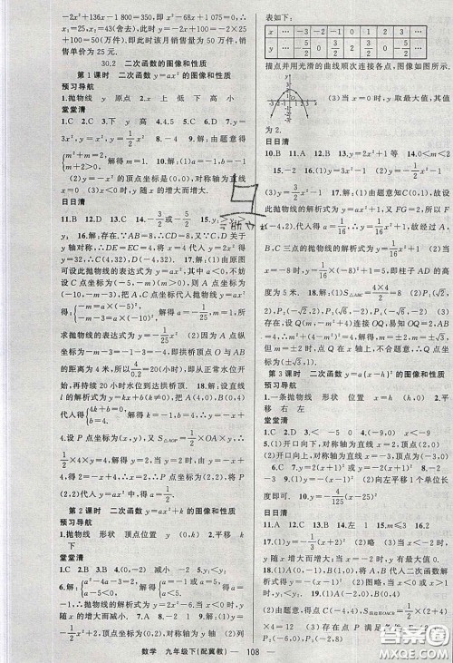 2020年四清导航九年级数学下册冀教版答案 2020年四清导航九年级数学下册冀教版答案