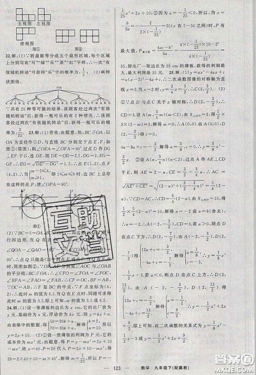 2020年四清导航九年级数学下册冀教版答案 2020年四清导航九年级数学下册冀教版答案