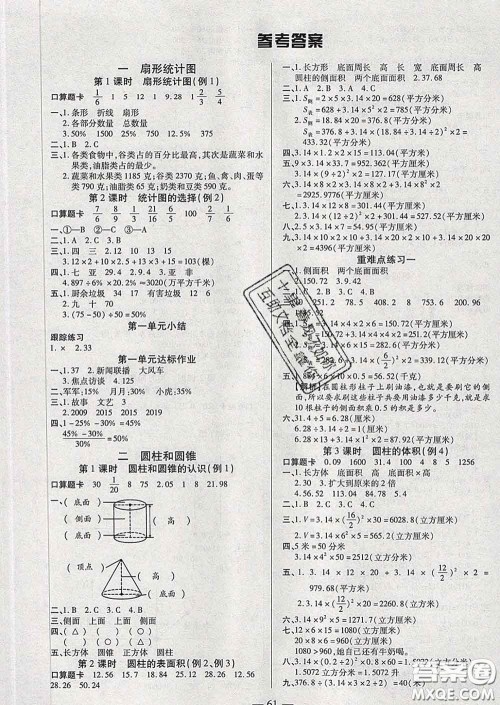 2020新版培优红领巾乐园六年级数学下册苏教版五星答案