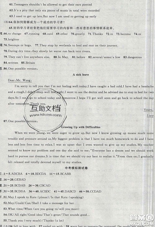 猎豹图书2020年四清导航九年级英语下册人教版答案 猎豹图书2020年四清导航九年级英语下册人教版答案