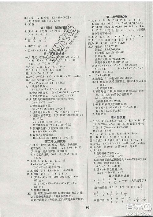 2020新版培优红领巾乐园五年级数学下册苏教版B版答案 2020新版培优红领巾乐园五年级数学下册苏教版B版答案
