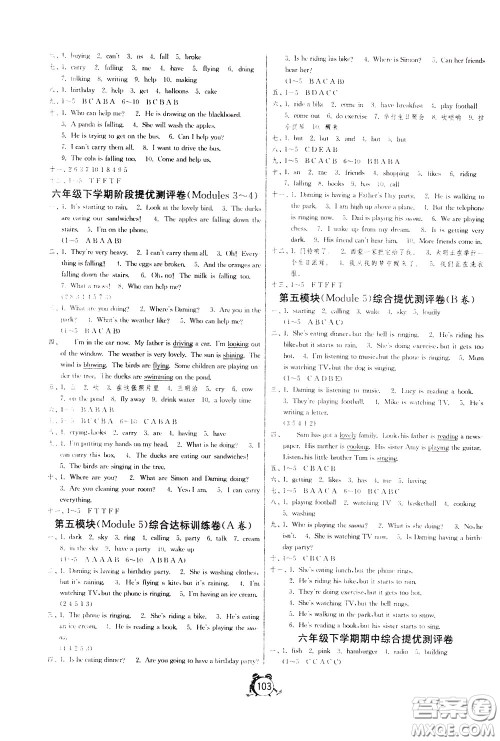 2020年单元双测同步达标活页试卷英语六年级下册WYS外研社新标准版参考答案