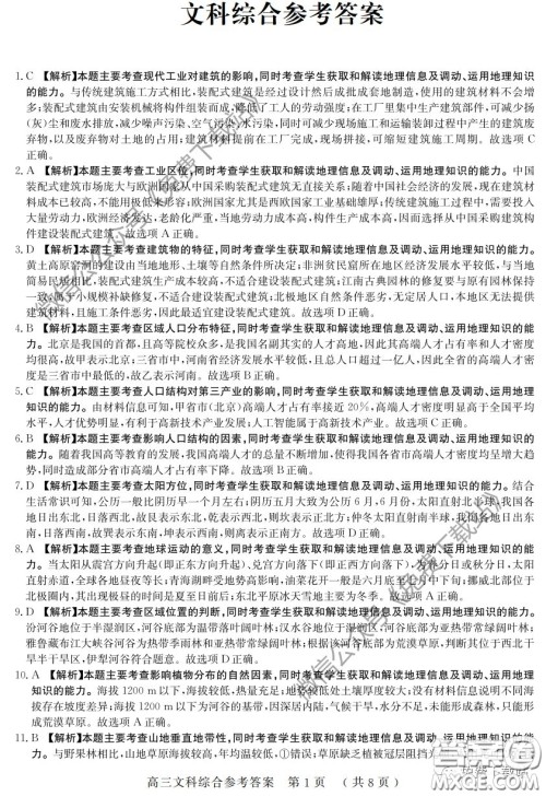 河南六市2020届高三年级3月联合检测文科综合试题及答案 河南六市2020届高三年级3月联合检测文科综合试题及答案