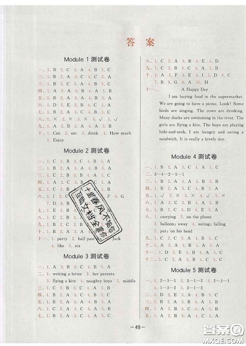 2020学而思基本功同步练六年级英语下册外研版答案 2020学而思基本功同步练六年级英语下册外研版答案