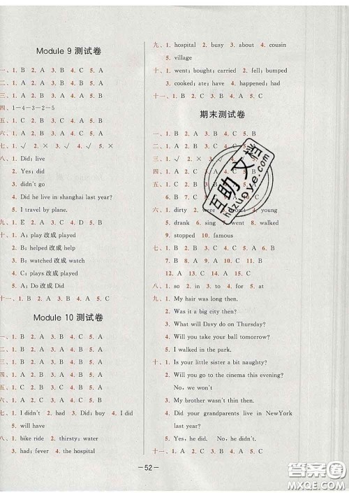 2020学而思基本功同步练四年级英语下册外研版答案 2020学而思基本功同步练四年级英语下册外研版答案