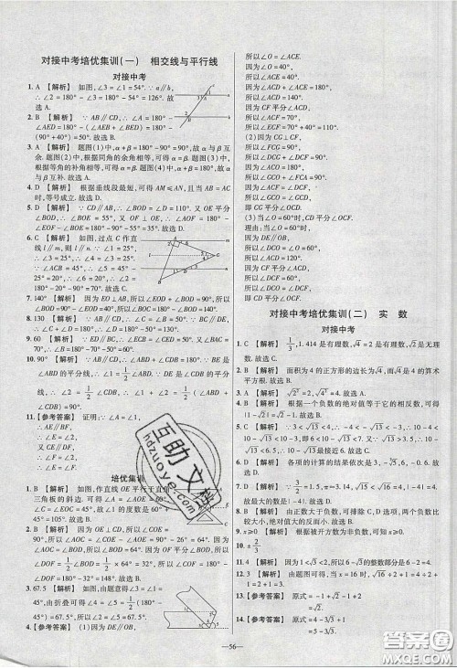 2020年金考卷活页题选名师名题单元双测七年级数学下册人教版答案 2020年金考卷活页题选名师名题单元双测七年级数学下册人教版答案