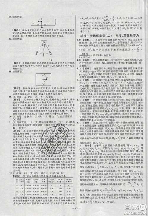 2020年金考卷活页题选名师名题单元双测八年级物理下册苏科版答案 2020年金考卷活页题选名师名题单元双测八年级物理下册苏科版答案