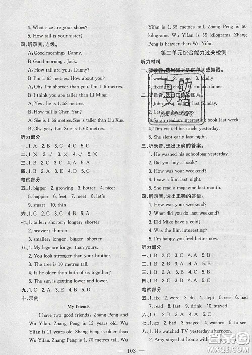 2020新版课时特训优化作业本六年级英语下册人教版答案 2020新版课时特训优化作业本六年级英语下册人教版答案