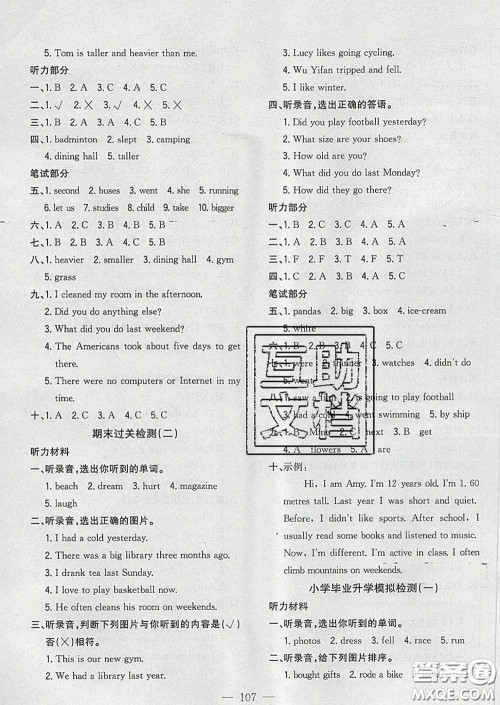 2020新版课时特训优化作业本六年级英语下册人教版答案 2020新版课时特训优化作业本六年级英语下册人教版答案