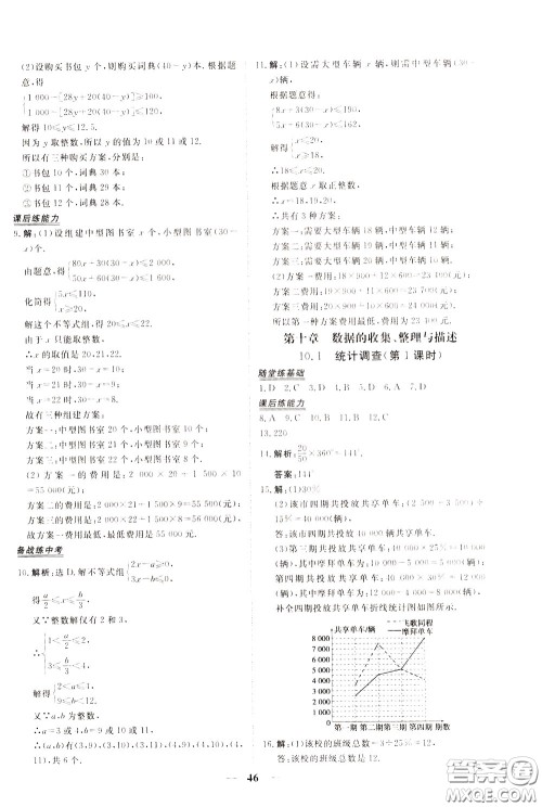 2020年新坐标同步练习数学七年级下册人教版参考答案 2020年新坐标同步练习数学七年级下册人教版参考答案