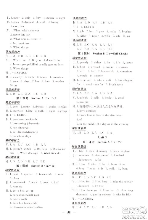 2020年新坐标同步练习英语七年级下册人教版参考答案 2020年新坐标同步练习英语七年级下册人教版参考答案