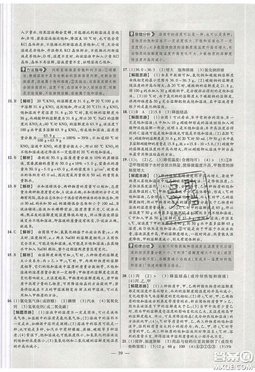 2020年金考卷活页题选名师名题单元双测九年级化学下册人教版答案