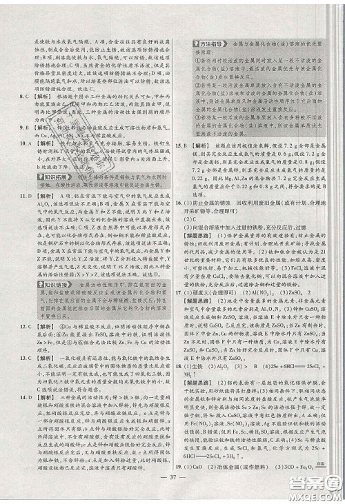 2020年金考卷活页题选名师名题单元双测九年级化学下册人教版答案 2020年金考卷活页题选名师名题单元双测九年级化学下册人教版答案