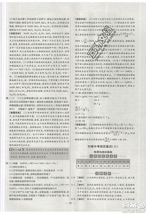 2020年金考卷活页题选名师名题单元双测九年级化学下册人教版答案 2020年金考卷活页题选名师名题单元双测九年级化学下册人教版答案