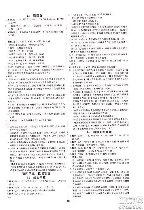 2020年新坐标同步练习语文九年级下册人教版参考答案