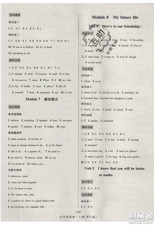 2020优学名师名题九年级英语下册外研版答案 2020优学名师名题九年级英语下册外研版答案